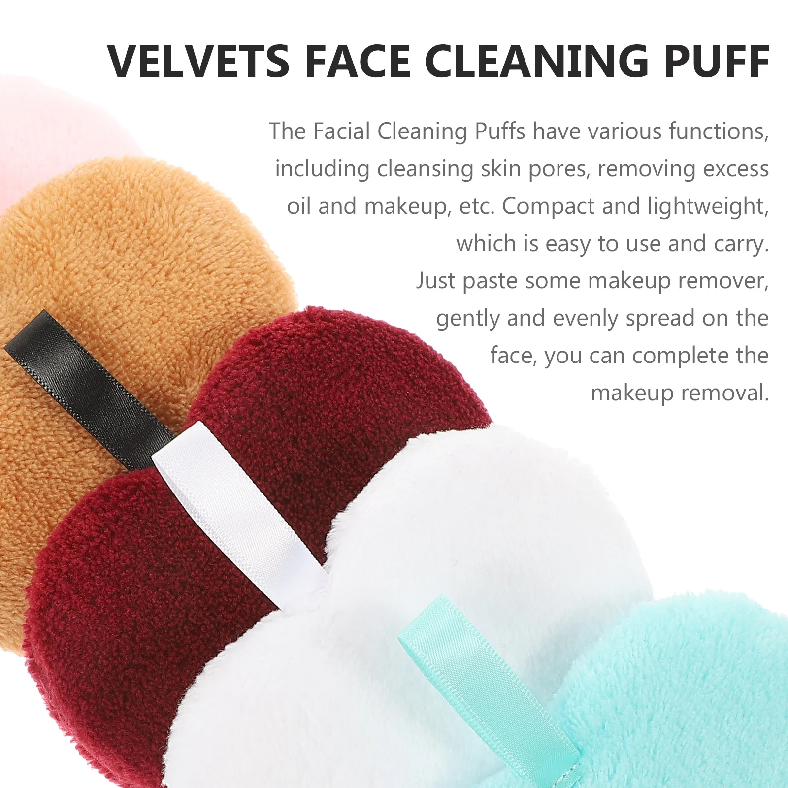 5Pcs Face Wash Makeup Removing Tools Soft Portable Powder for Women Daily Facial Cleansing and Oil Removal Essential