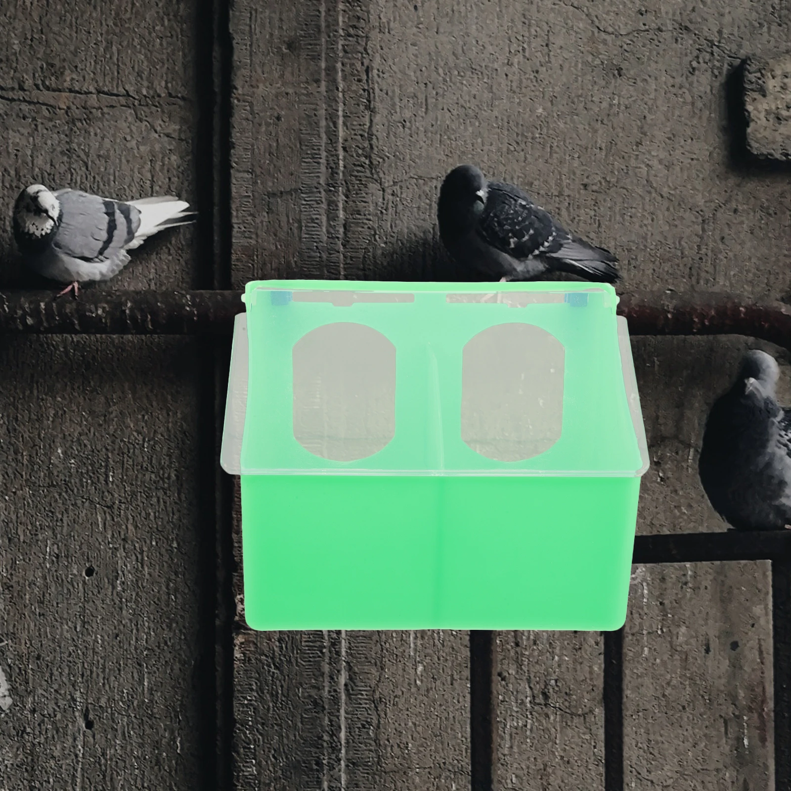 

Hanging Box Bird Feeder Pigeon Feeders Light Green Plastic Durable Wear Resistant Parrot Cage Accessories Cockatiel Feeders Pet