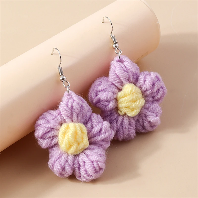Modische handgefertigte Blumen-Ohrringe für Damen, Brincos Femme, hängende Ohrringe, Mädchen, Party, Festival, Schmuck, Geschenke – Detail 11
