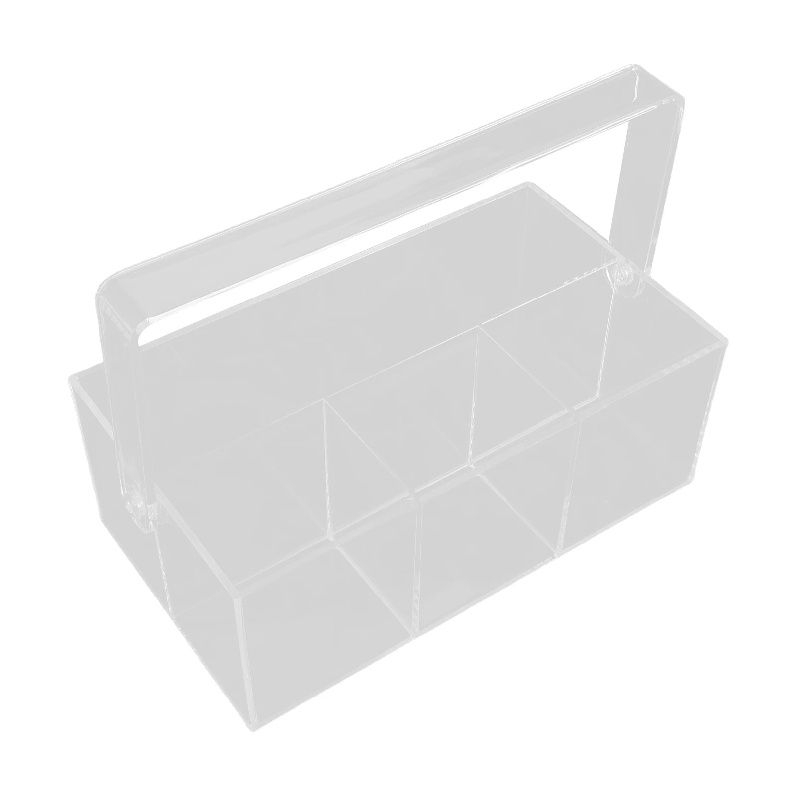 صندوق منظم أدوات المائدة من الأكريليك الشفاف مع مقبض متعدد الأغراض لتخزين أدوات المطبخ وحامل أدوات المائدة لتناول الطعام في النزهة