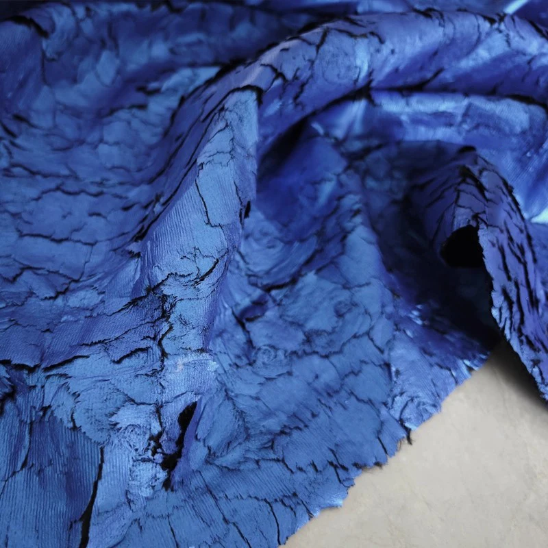 

1yard Irregular imitation fur with cracked hot stamping texture fabric Designer Fashion Creative Stage Tops Fabrics for clothing