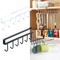 Bathroom Storage Metal Kitchen Under Shelf Cabinet Cupboard Mug Cups Utensil Holder Hook Rack Organizer Hanging Rack Holder