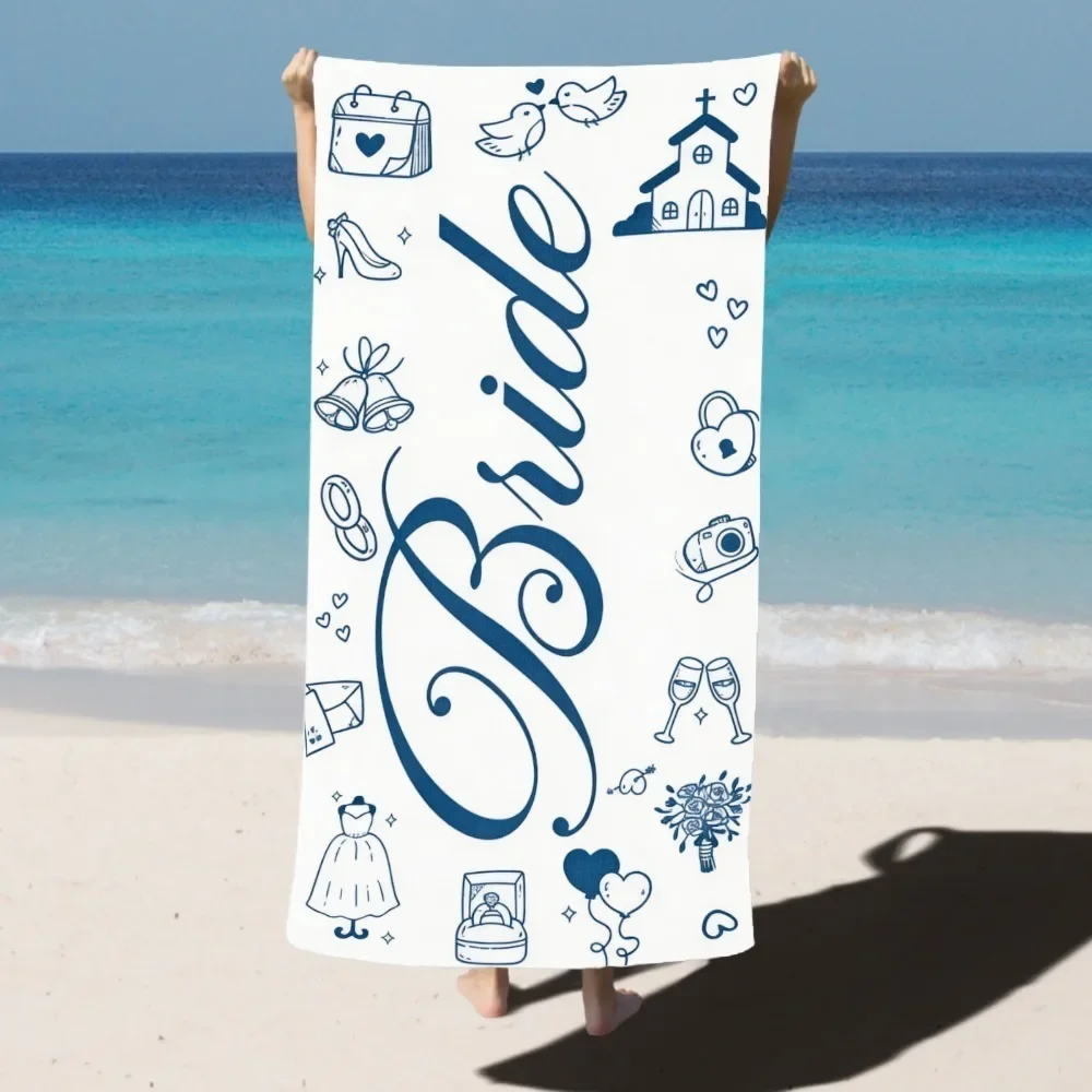 

Bride Beach Towel, Bachelorette Trip Gift, Personalized Towel for Bridal Shower Party