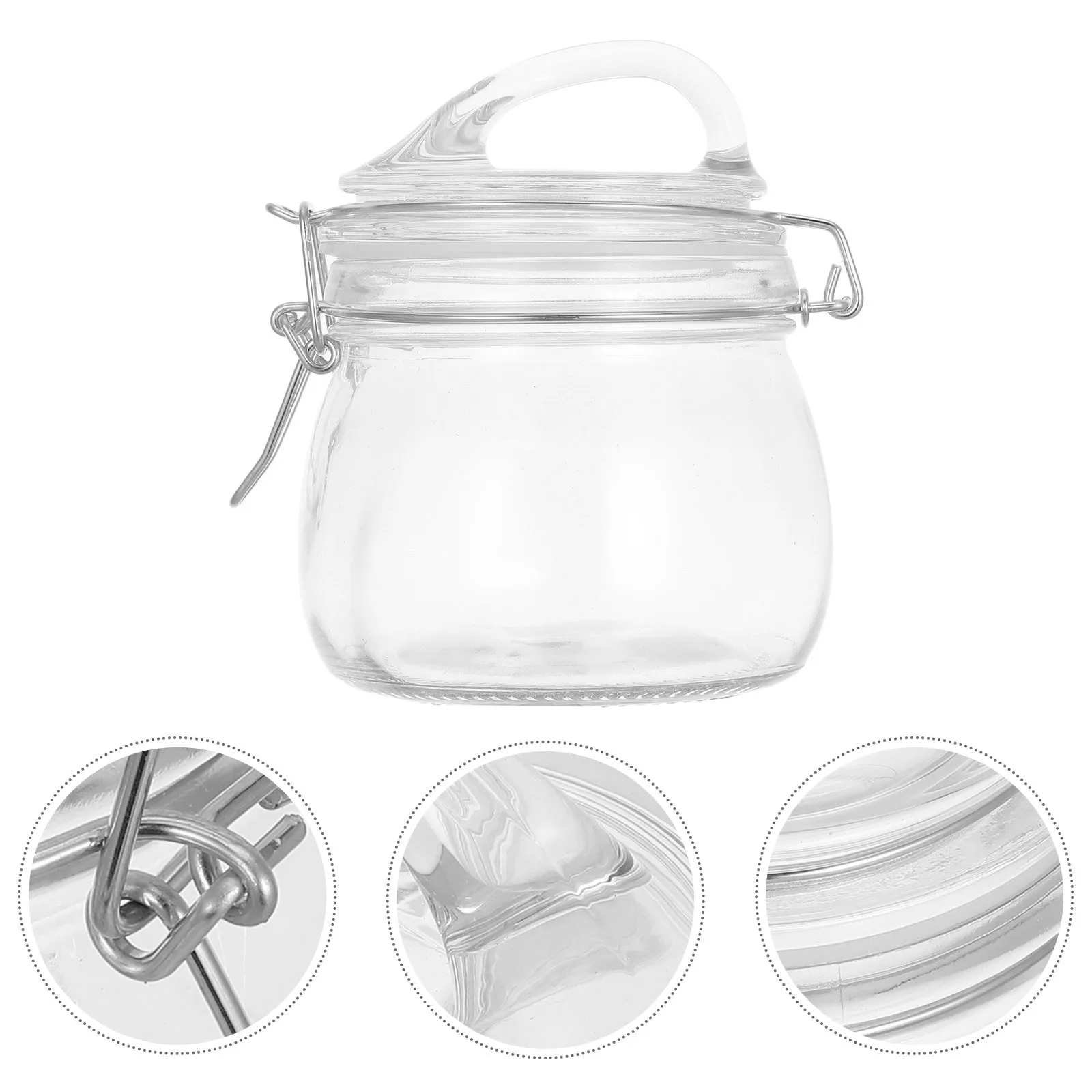 

Glass Storage Jars 500ml Transparent Airtight Kitchen Honey Pickles Container Lidded Food Jar Multiuse Sealing Performance