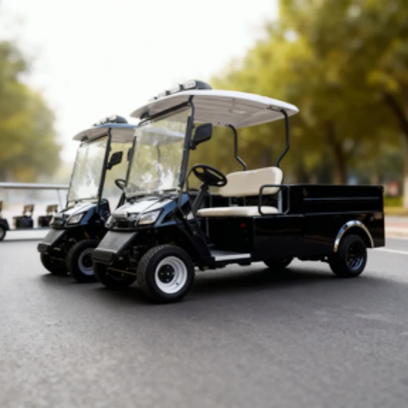 Private Club VIP Multifunctional Car 60/72V Electric Golf Cart With Roof LED Light Strips Rear Cargo Box Convertible Cargo Cart