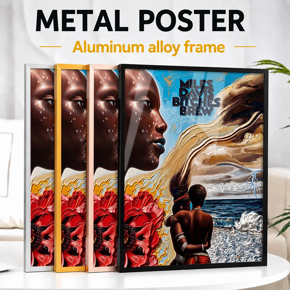 Miles Davis Bitches Brew Album Cover Framed Metal Print Customized Soul Legend Tribute Wall Art Perfect In Room For Fan Gift