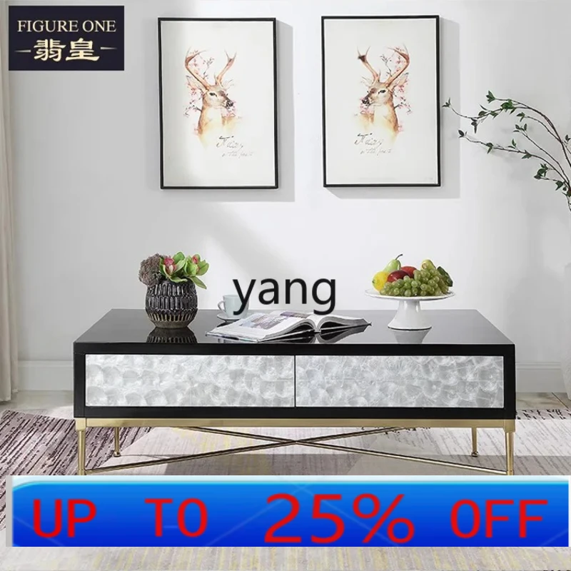 

LTT Light Luxury and Simplicity Post-Modern Coffee Table Living Room Small Apartment Stainless Steel Furniture