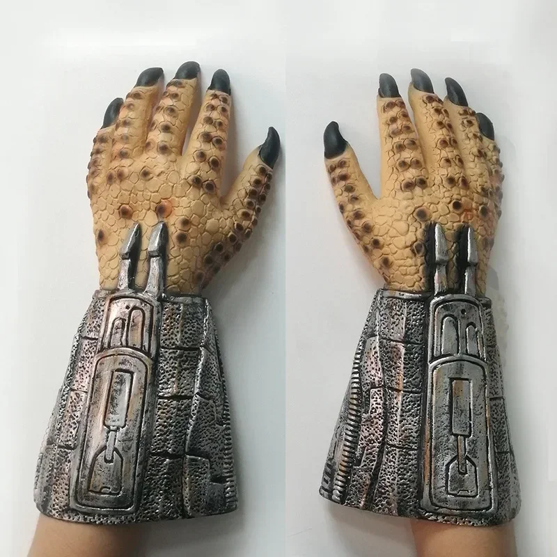 Guantes y máscara de látex para Cosplay del depredador, disfraz de película de Halloween, accesorio para manos, accesorios de garra realistas