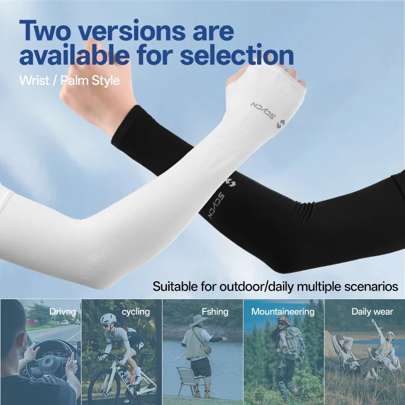 SCVCN Fashion Sun Ice Silk Sleeves Unisex UPF50+ Summer Sun Protection Arm Sleeves Suitable for Outdoor Riding Driving Fishing