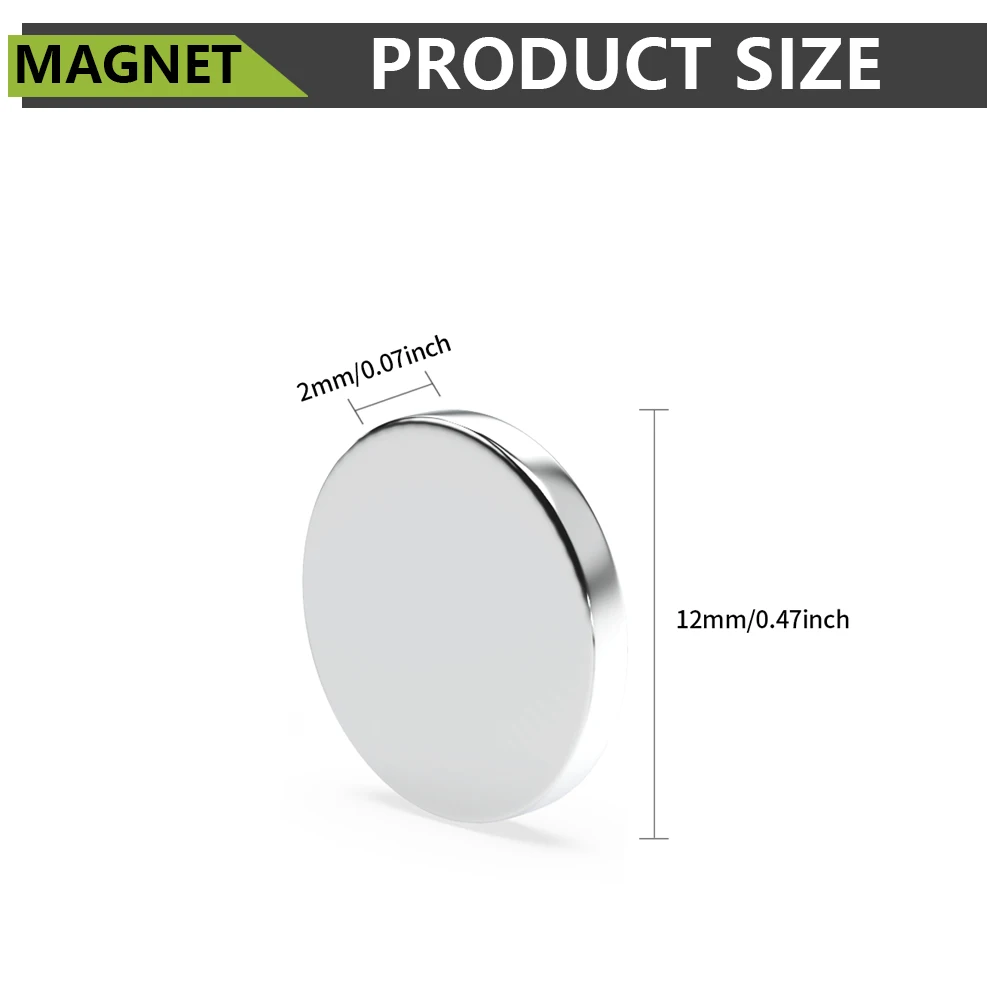 12x2mm N35 Ímã de neodímio super forte redondo NdfeB Ímãs magnéticos permanentes poderosos ímãs de geladeira 12*2