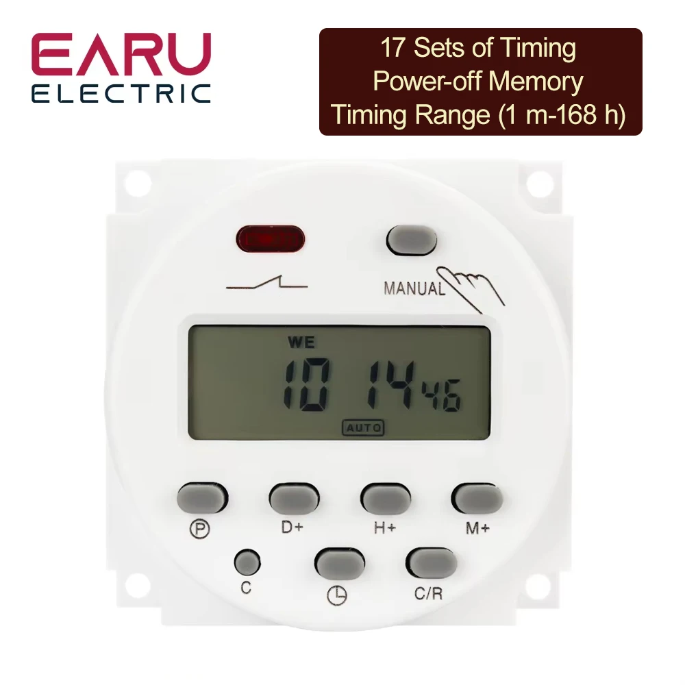 Timer 220V 110V 24V 12V CN101A Digital LCD Power Timer Programmable Time Switch Relay 16A CN101