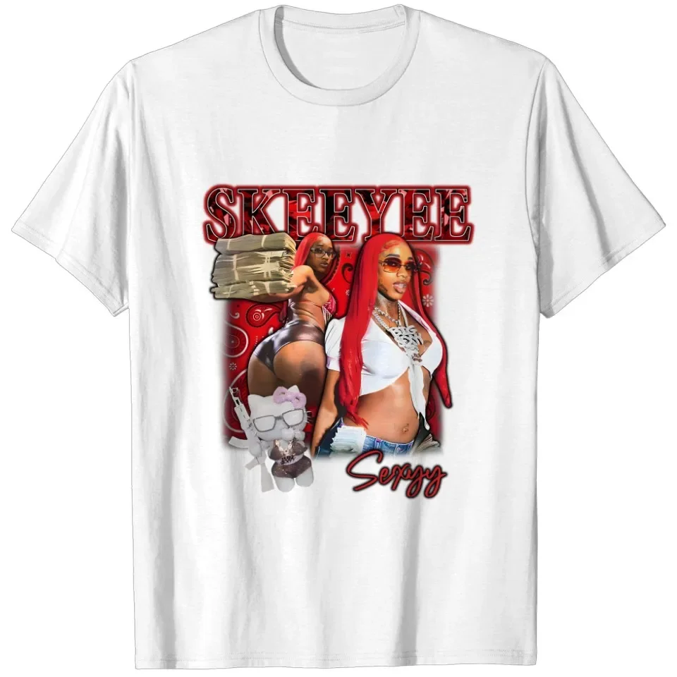 Vintage Sexxy Red SkeeYee Bootleg Rapper Graphic Cotton T-shirt Unisex Men Women Hip Hop Short Sleeve Tee Fan Essentials S-7XL