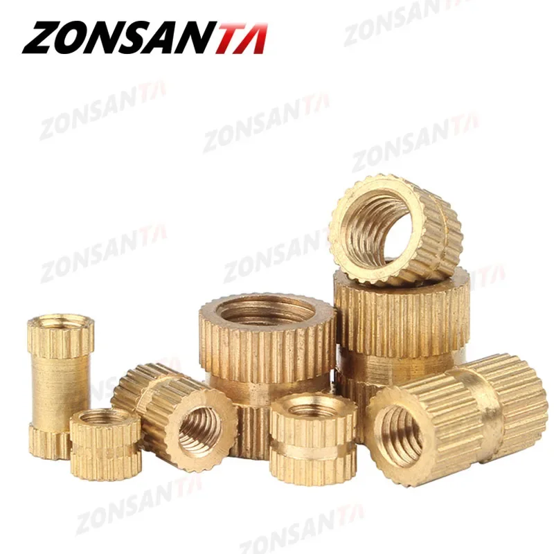 20/50/100pcs Injection Molding Brass Insert Nut M2 M2.5 M3 M4 M5 M6 M8 Brass Round Knurled Thread Inserts Nuts for 3D print