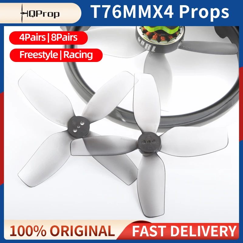 4/8Pairs HQProp HQ T76 3inch Propeller T76MMX4 4-Blade 76mm CW&CCW PC Props For RC FPV CT30 CineBot30 Ducted Drone CineWhoop