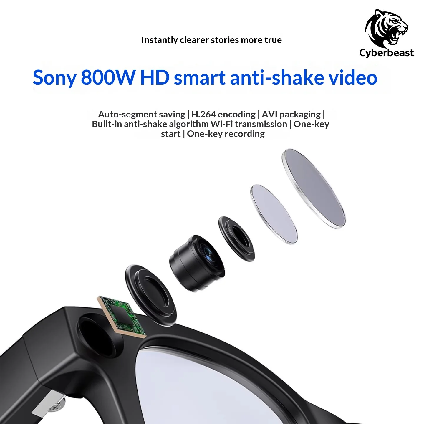 Cyberbeast M01M02 AR Glasses Enduring Endurance 8 Megapixel HD Camera Double Chip AI Real-time Online Smart Glasses Gifts