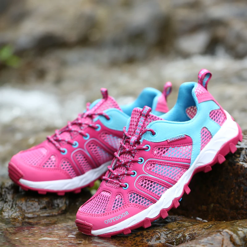 

Summer Couples Hiking Shoes Women Mesh Sneakers Comfort Breathable Men's Trekking Shoes Anti-Slip Outdoor Wading Shoes For Men