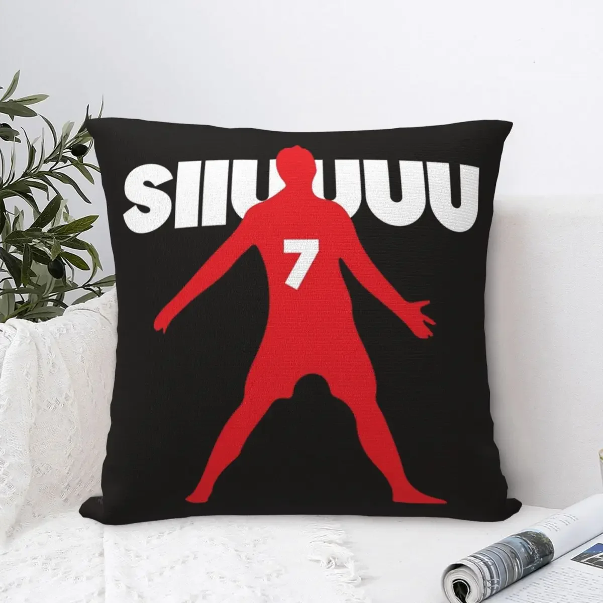 Siuuu Ronaldo Square Pillowcase Cushion Cover Decorative Pillow Case Polyester Throw Pillow cover For Home Bedroom Car