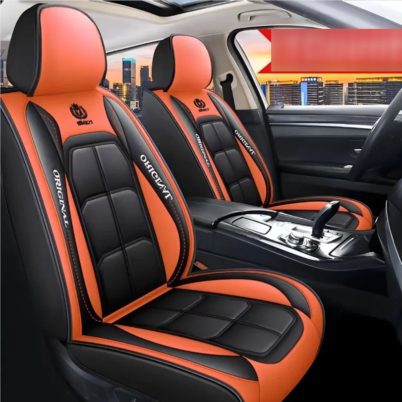 Car seat cushion full surround all season universal leather seat cover wear-resistant, dirt resistant, breathable car seat cover 4