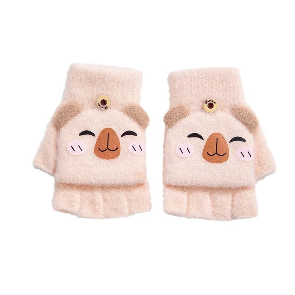Winter Gloves Windproof Kids Gloves Convertible Flip Gloves Elastic For Indoor Activities Crafts Autumn And Winter