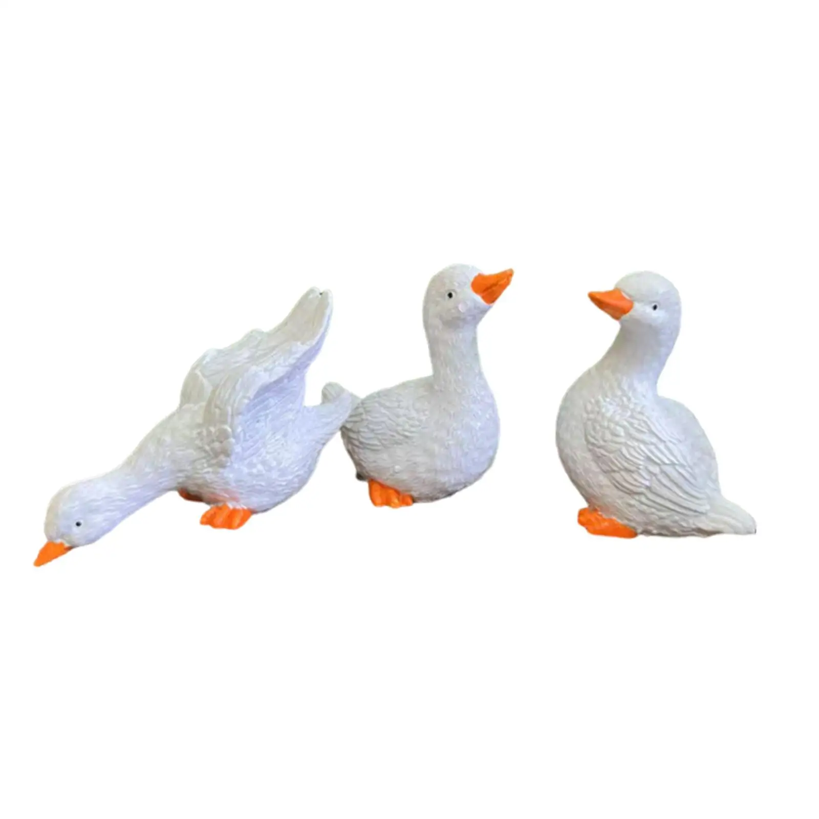 Garden Duck Statues Resin Goose Sculpture Decorative Bird Ornaments for Outdoor Pond Landscape