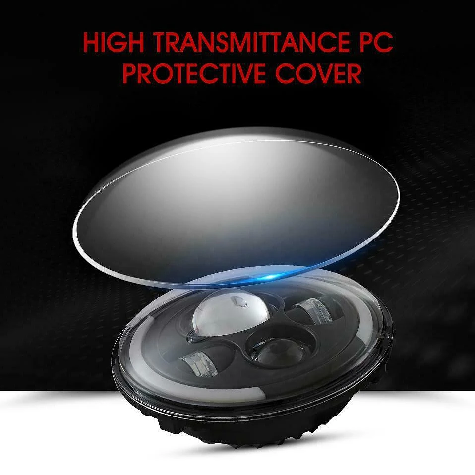 مصباح أمامي ليد هالة زاوية عيون DRL ، مصباح إشارة الانعطاف لسيارة جيب ورانجلر JK ، LJ ، TJ ، air ، Pair ، 7 بوصة ، W