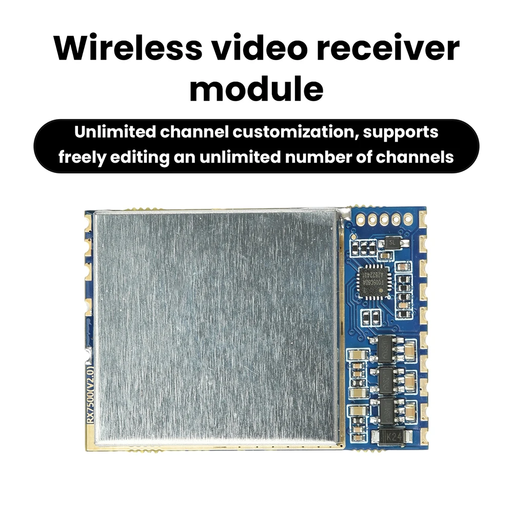 6000-7500MHz Wireless Video Receiver Module RX7500 Analog Transmission High Sensitivity -95dBm Clear Signal for Drones Robotics