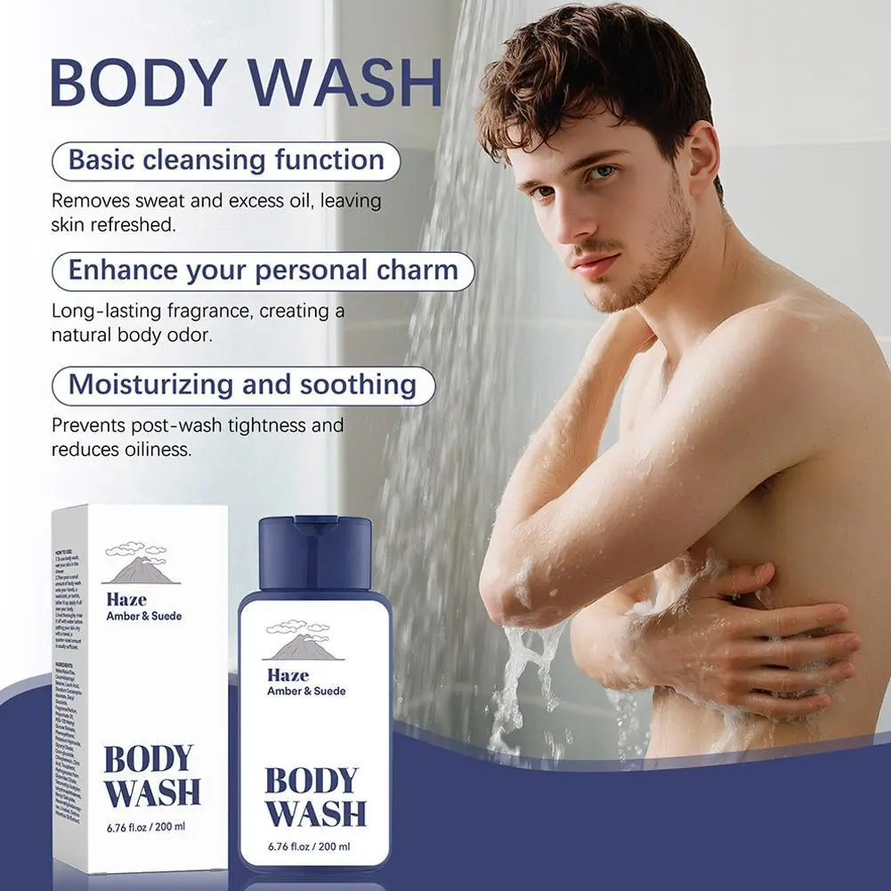 

200ml Men's Body Wash Hypoallergenic Non Irritating Formula Cleansing Oil-Control Shower Gel