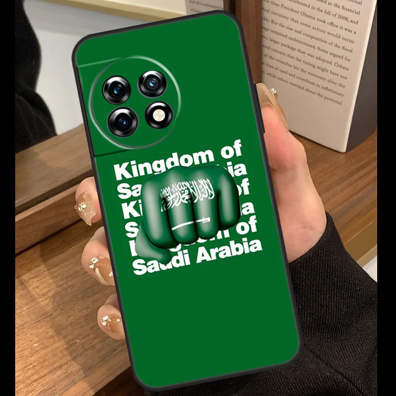 المملكة العربية السعودية حافظة علم لهاتف OnePlus 15 13R 13 13T 12R 12 11 10 10R 10T Nord CE 4 3 2 Lite N20 N30 Nord 5 Funda #5