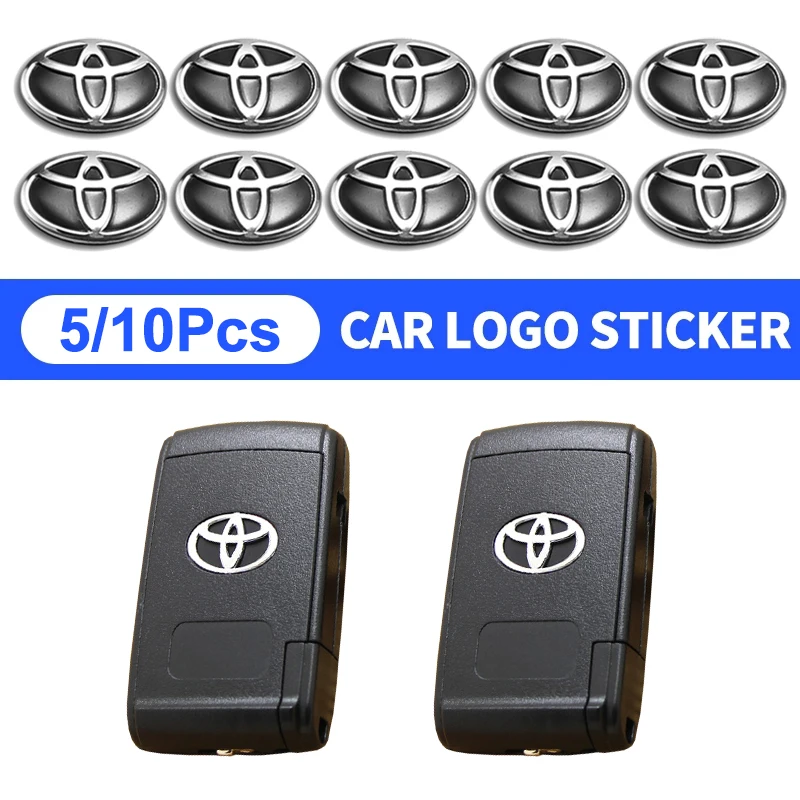 15 مللي متر سيارة مفتاح بعيد ملصق الألومنيوم شعار مائي لتويوتا سيكويا كامري أفينسيس فينزا أكوا أفالون مارك-X هارير برادو سوبر