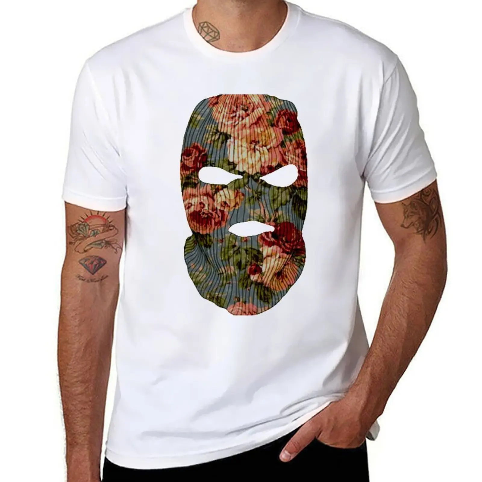 

Floral Mask T-Shirt cotton t shirt pack t shirt man luxury man t shirt heavy cotton T-shirt