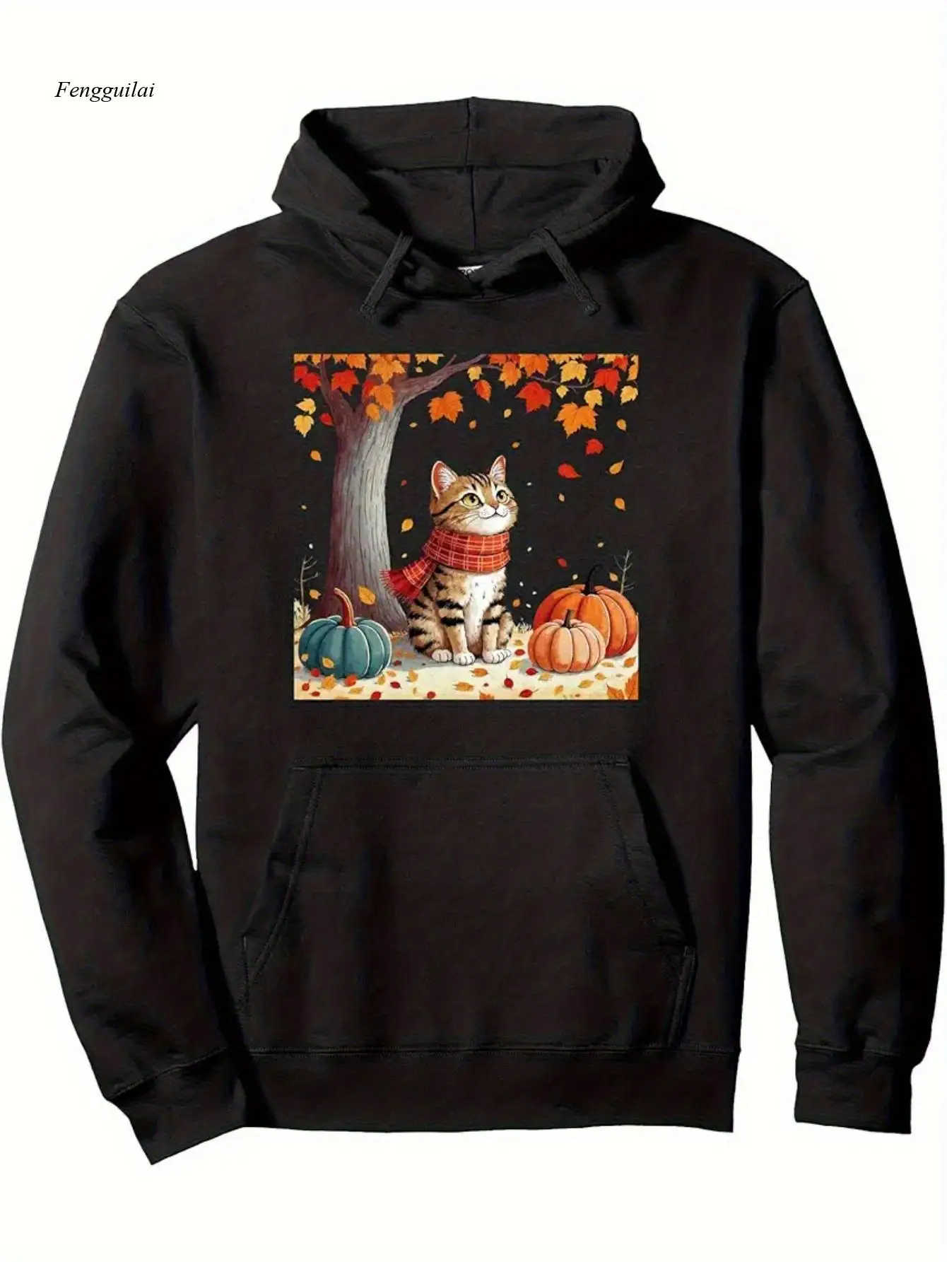 Felpa con cappuccio da uomo elegante e adatta per l'autunno e l'inverno, dotata di coulisse e tasca a marsupio