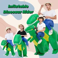 Disfraz de jinete de dinosaurio verde inflable para niños Funky, ideal para Halloween o cualquier fiesta de disfraces