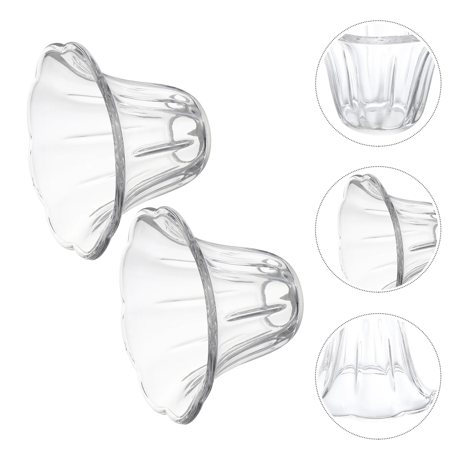 

2Pcs E27 Glass Lamp Shades Transparent Protective Covers for Table Floor Bedside Lamps Home Light Decoration Glass Lampshade