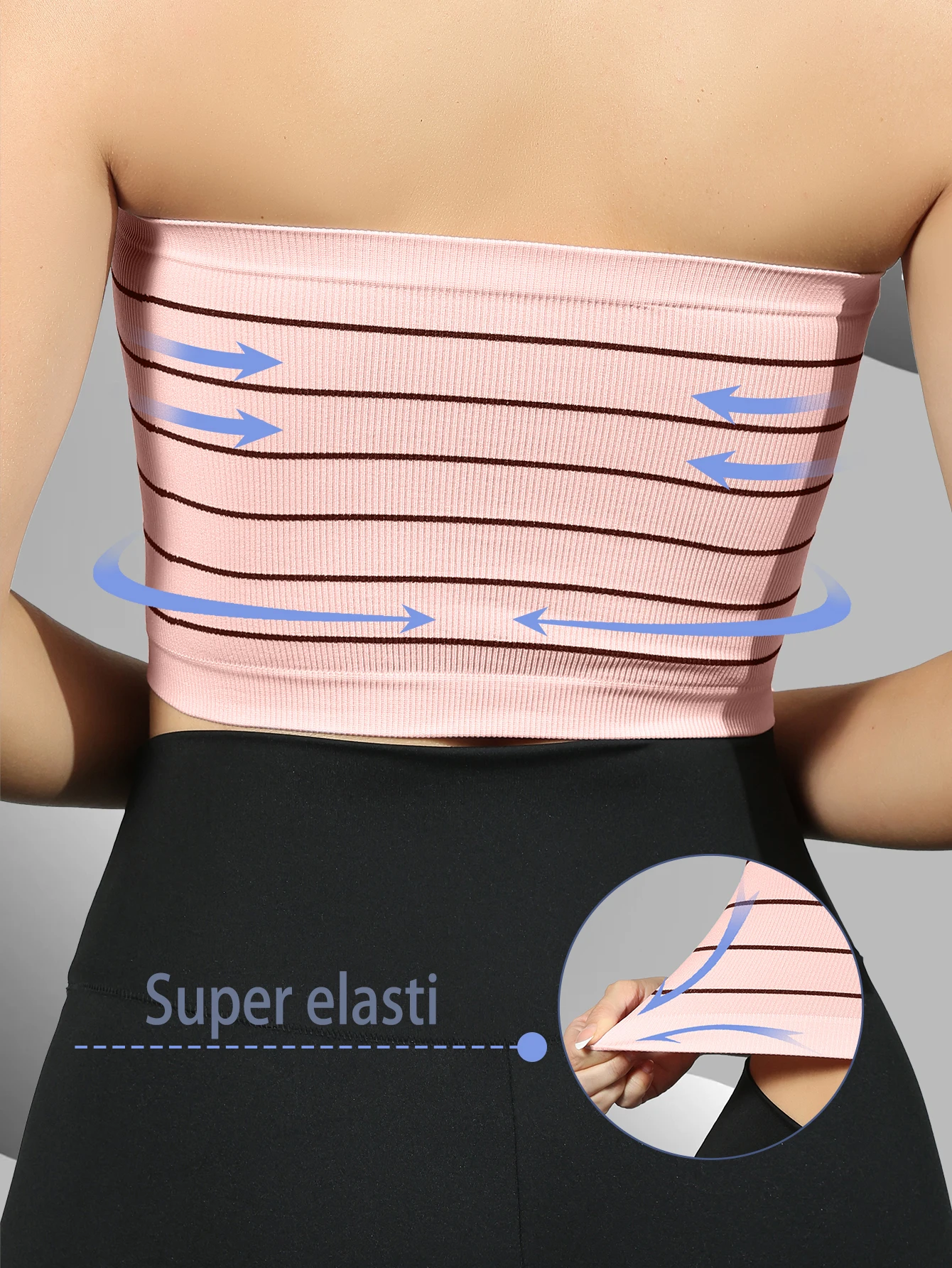 

Топы-трубы в полоску с принтом, элегантные тонкие топы без рукавов и без бретелек, женская одежда