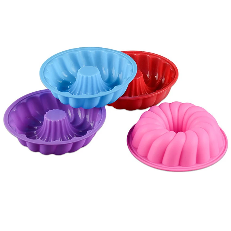 Silicone Spiral Pattern Cake Mold Mini Cake Pan Jelly Pudding Molds Bakeware Tray Maker DIY Baking Cake Tools