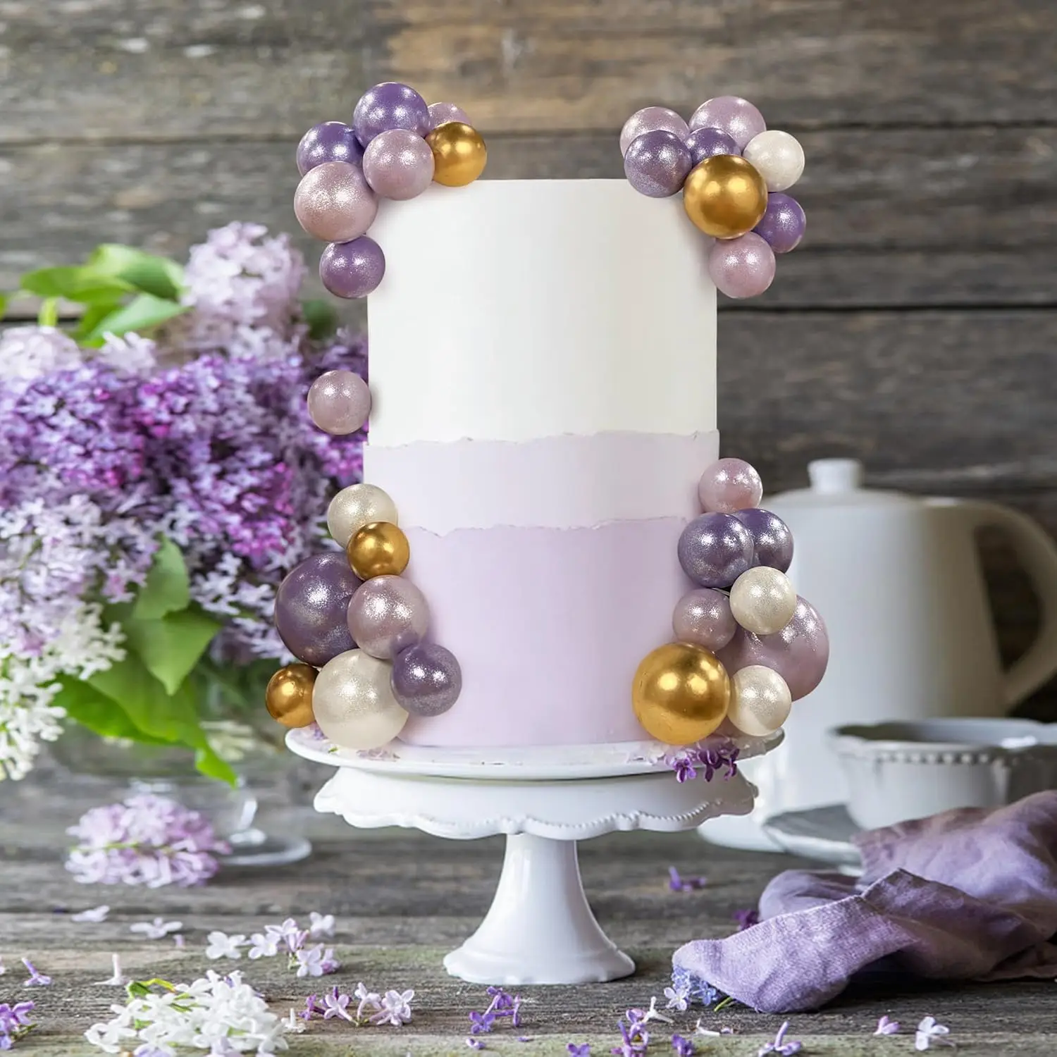 32 Stück Ball kuchen Picks bunte kugelförmige Kuchen deckel Perlen kugeln Cupcake Kuchen einsatz Topper für Geburtstags feier Hochzeits dekor – Detail 39