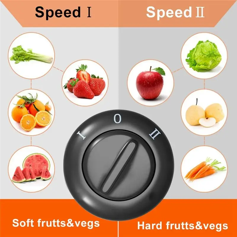 (AT52) Juicer Machine, 800W Juicer with 2.6Inch Wide Mouth for Whole Fruits and Vegetable with 2-Speed Setting EU Plug