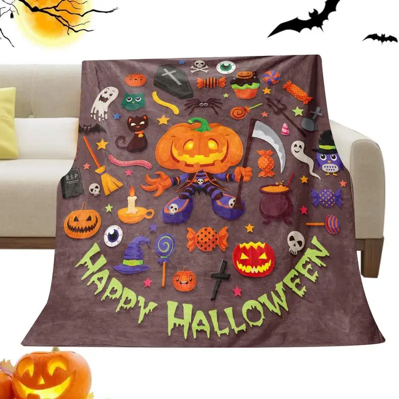 Halloween Blanket Warm Throw Blanket Horror Halloween Blankets And Throws Soft Halloween Fall Blanket Warm Blanket For Napping