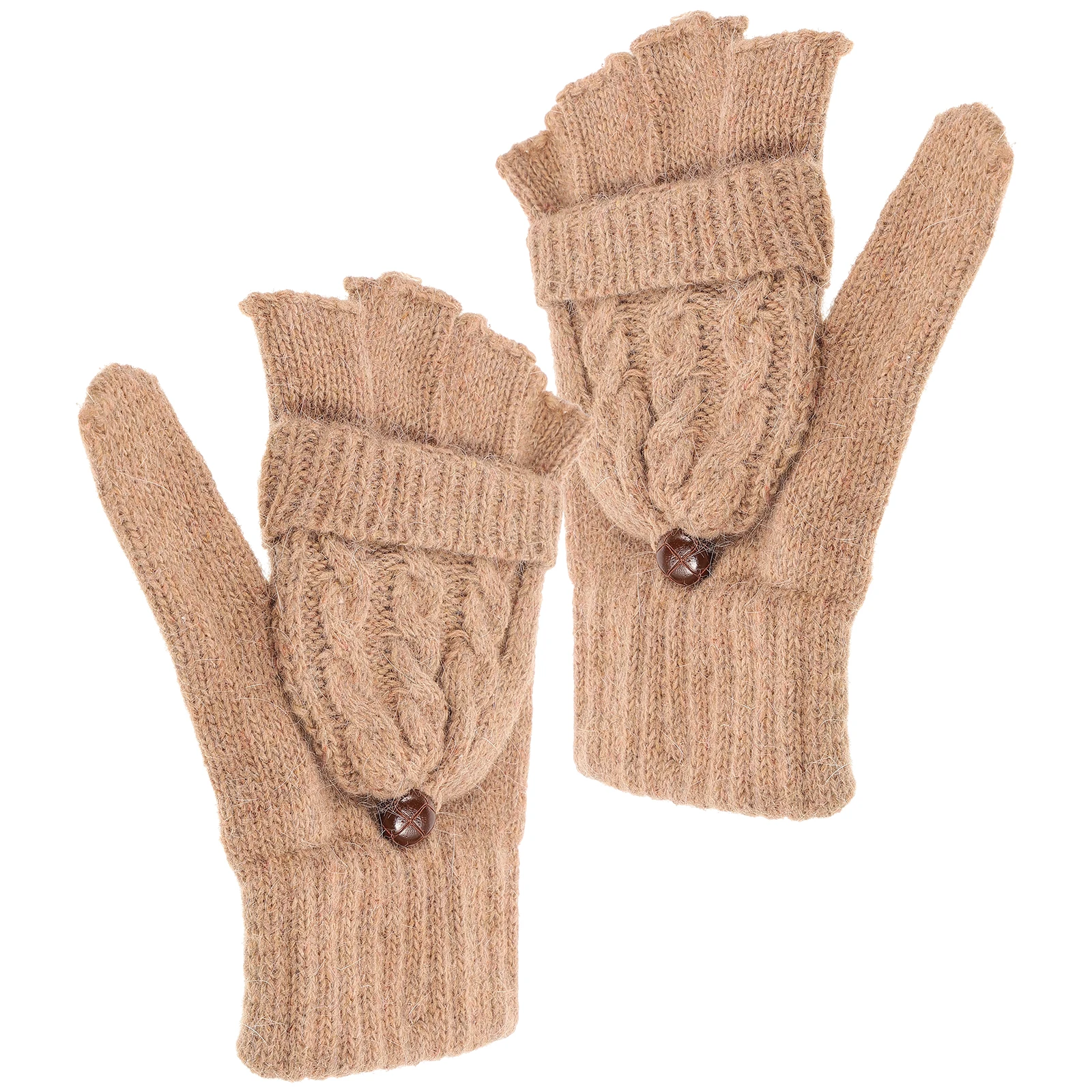 

Thermal Half Finger Gloves Women Warm Mittens Lightweight Comfortable Knitted Fingerless Riding Gloves Easy Movement Hand