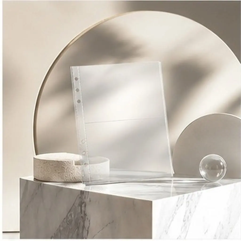 50Pcs A5 Transparent Plastic Binder Inserts Clear Polypropylene Sleeves 6 Ring Compatible Photo Album Pages Recipe Card