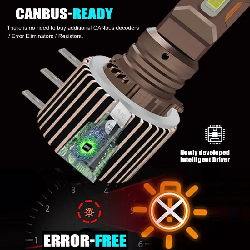 H15 LED Headlight bulbs for Skoda Rapid 2013-2019 High Beam Drl Daytime Running Lights