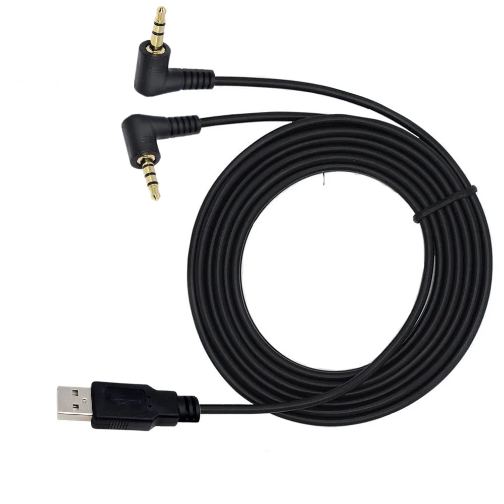 2 in 1 3.5mm Male AUX Audio Car Stereo Jack Cables to USB 2.0 Male Charge Cable 1m For MP3 Charging Car Power Amplifier Music