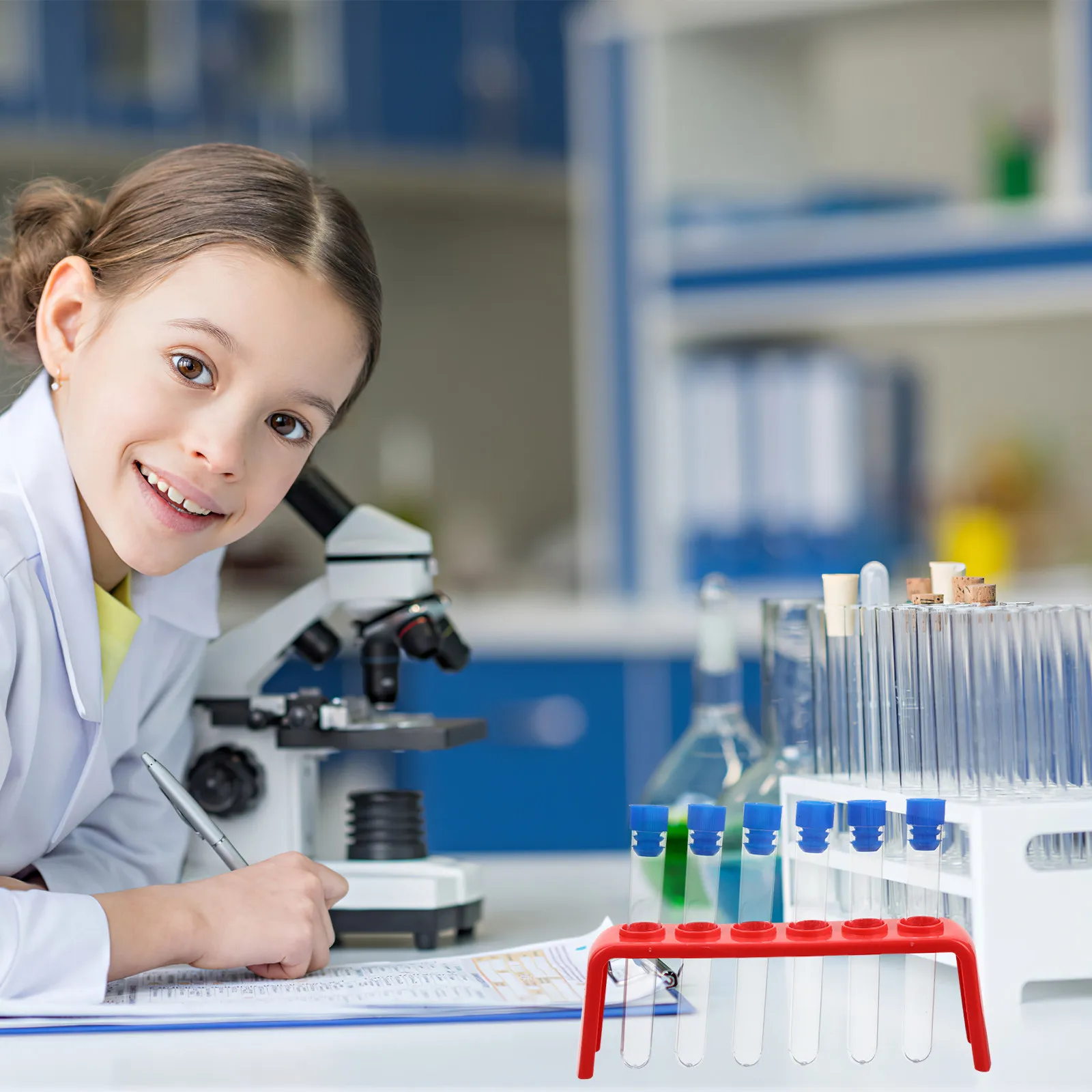 

50Pcs Clear Plastic Test Tubes Compact Lightweight for Scientific Experiments Education Lab Storage Hospital Prevention Stations