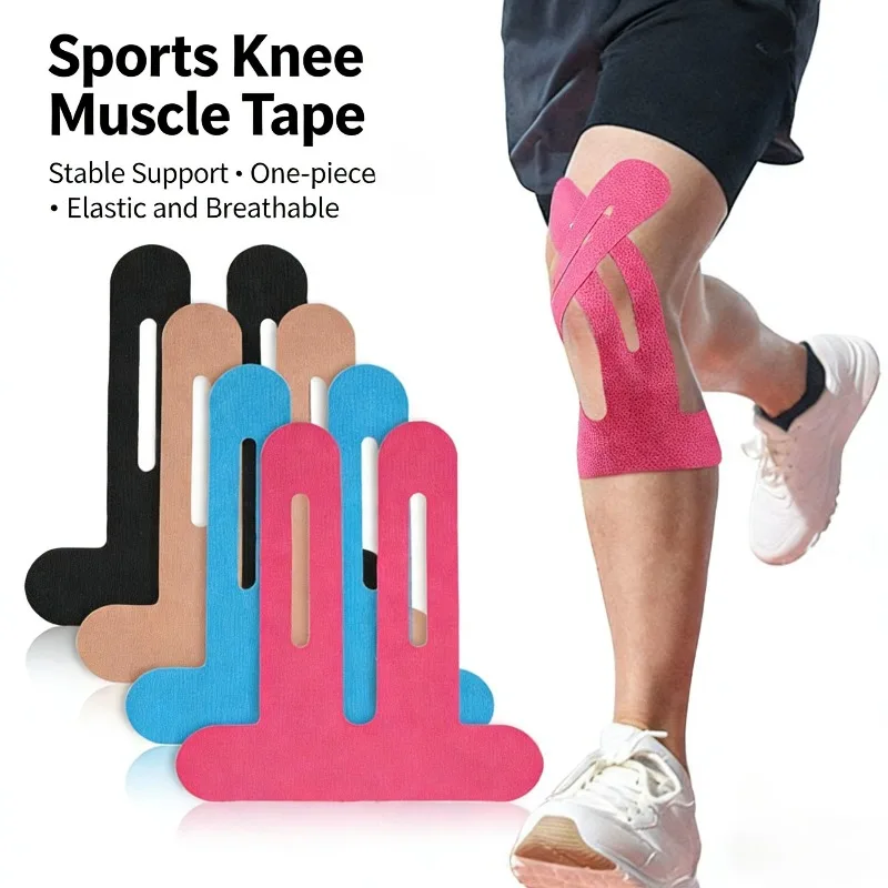 1 Stück Kinesiologie-Tapes für Knie, wasserdicht und atmungsaktiv, Sporttape, elastisch, verstellbar, Knie-Elastoplast für Laufen, Fitness, Wandern