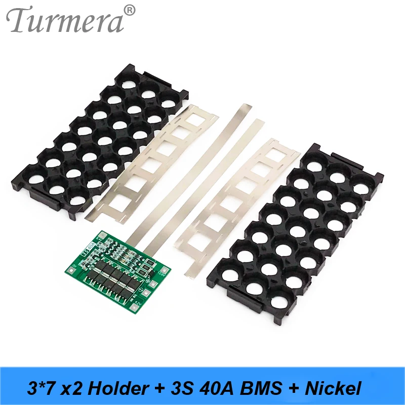 Turmera 배터리 박스 3S 40A BMS 3X7 18650 홀더, DC 12V ~ 5V QC3.0/2.0 2 * USB 디스플레이, 오토바이 납산 교체용