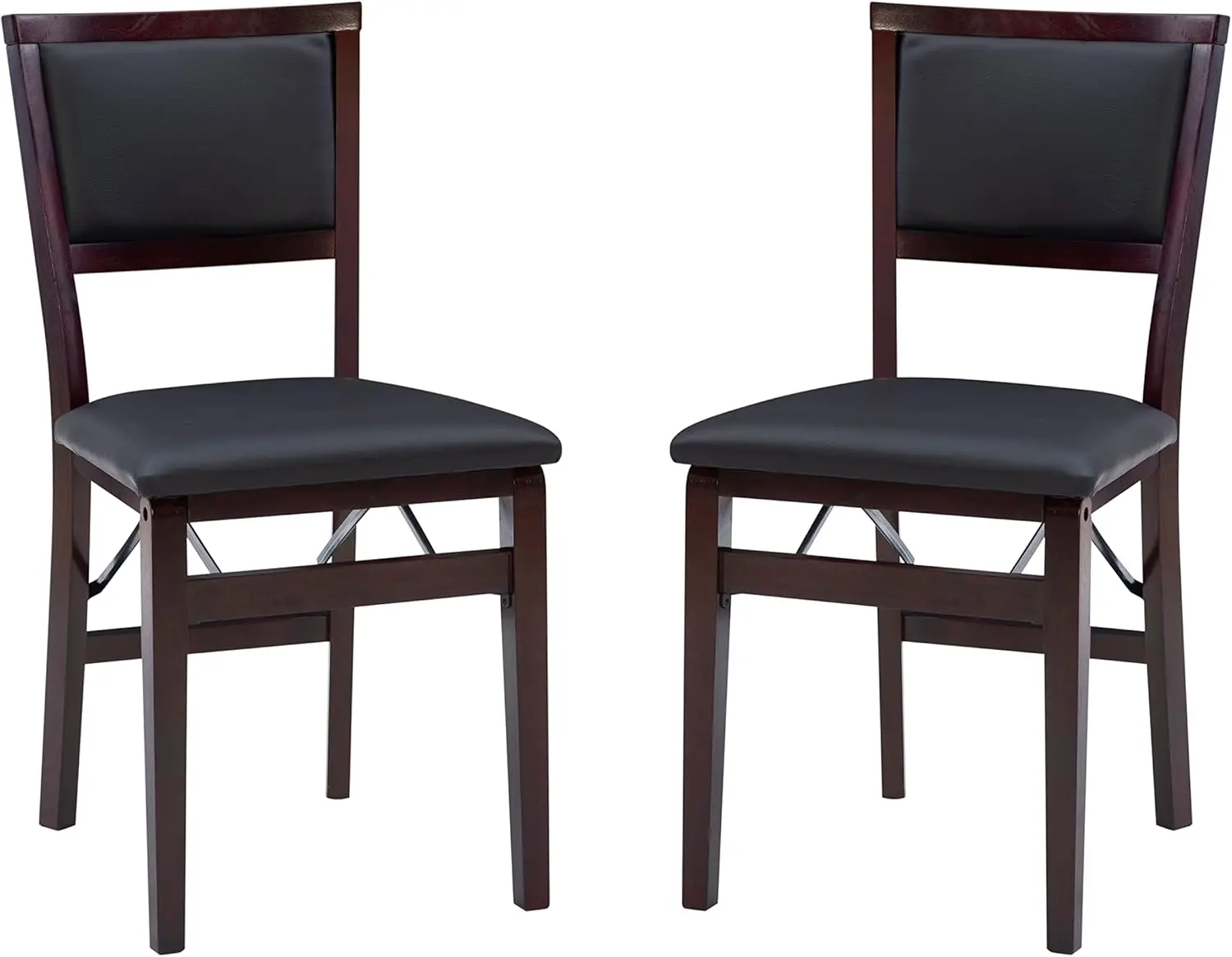 

Набор из 2 складных стульев, из искусственного дерева с мягким сиденьем, отделка цвета эспрессо, складываются для удобного хранения