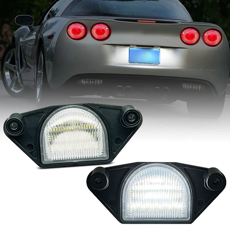 2Pcs For Corvette GMC C1500/C2500/C3500 K1500/K2500/K3500 S15 Pickup Syclone Buick Skyhawk White LED Number License Plate Light