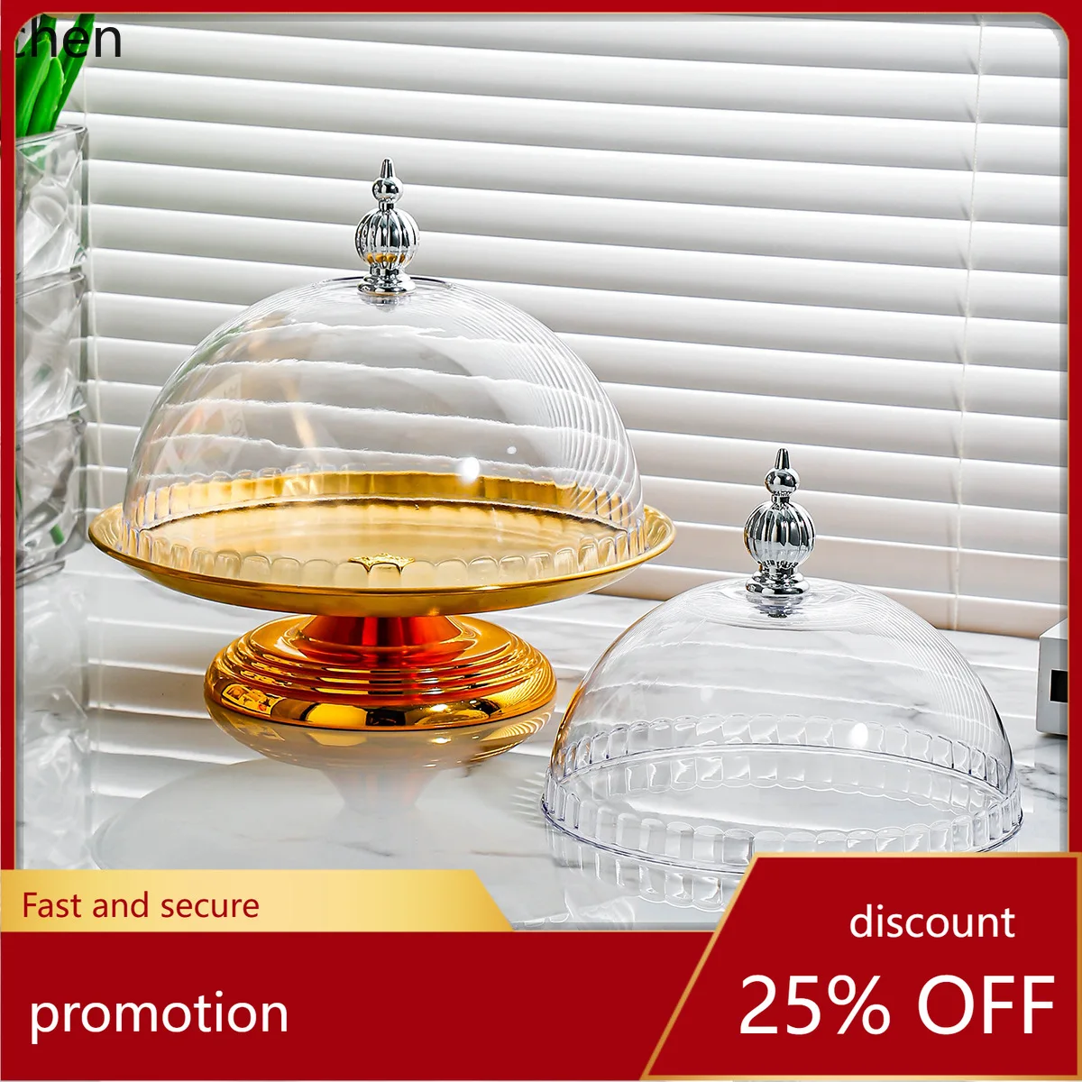 

ZML transparent food cover, round food cover, anti-fall dust plastic round bread cover, tray