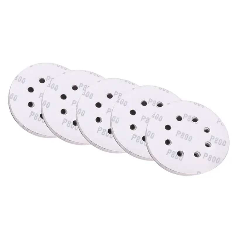 ABLQ 100Pcs 5 Inch Sanding Discs 125Mm 8 Hole Sandpaper 800 1000 1200 1500 2000 Grit