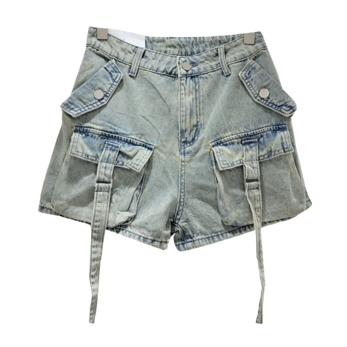 Hot Girl Style Lace-up Denim Shorts for Women 2024 Spring and Summer New Retro Casual Slimming Sheath Denim Booty Shorts Female